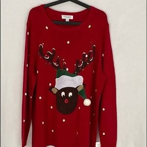 Breckenridge Woman’s Size 3x Red Reindeer Sweater